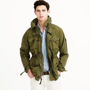 J Crew Men’s Olive Green Military Field Mechanic Jacket Contract NX 631 (XS)